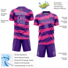 Загрузить изображение в средство просмотра галереи, Custom Purple Pink-White Splash Sublimation Soccer Uniform Jersey