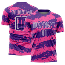 Загрузить изображение в средство просмотра галереи, Custom Purple Pink-White Splash Sublimation Soccer Uniform Jersey