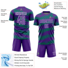 Загрузить изображение в средство просмотра галереи, Custom Purple Teal-White Splash Sublimation Soccer Uniform Jersey