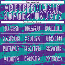 Загрузить изображение в средство просмотра галереи, Custom Purple Teal-White Splash Sublimation Soccer Uniform Jersey