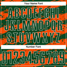 Load image into Gallery viewer, Custom Green Orange-White Splash Sublimation Soccer Uniform Jersey