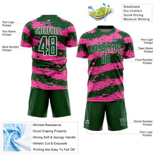 Load image into Gallery viewer, Custom Green Pink-White Splash Sublimation Soccer Uniform Jersey