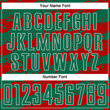 Load image into Gallery viewer, Custom Kelly Green Red-White Splash Sublimation Soccer Uniform Jersey