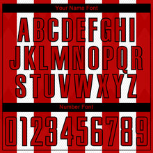 Laden Sie das Bild in den Galerie-Viewer, Custom White Red-Black Line Sublimation Soccer Uniform Jersey