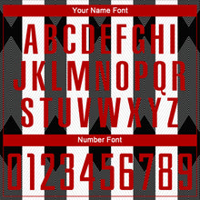 Laden Sie das Bild in den Galerie-Viewer, Custom White Red-Black Line Sublimation Soccer Uniform Jersey