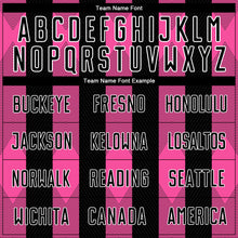 Laden Sie das Bild in den Galerie-Viewer, Custom Black Pink-White Line Sublimation Soccer Uniform Jersey