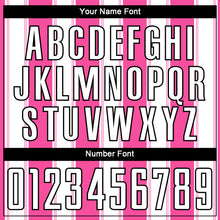 Laden Sie das Bild in den Galerie-Viewer, Custom Pink White-Black Line Sublimation Soccer Uniform Jersey