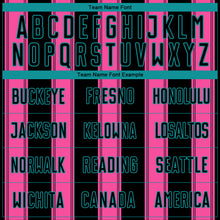 Laden Sie das Bild in den Galerie-Viewer, Custom Black Pink-Teal Line Sublimation Soccer Uniform Jersey