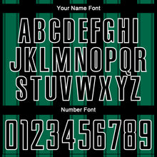 Laden Sie das Bild in den Galerie-Viewer, Custom Black Kelly Green-White Line Sublimation Soccer Uniform Jersey