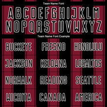 Laden Sie das Bild in den Galerie-Viewer, Custom Black Crimson-White Line Sublimation Soccer Uniform Jersey