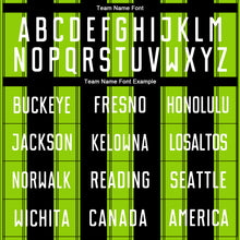 Laden Sie das Bild in den Galerie-Viewer, Custom Black White-Neon Green Line Sublimation Soccer Uniform Jersey