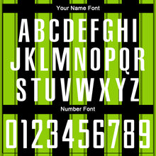 Laden Sie das Bild in den Galerie-Viewer, Custom Black White-Neon Green Line Sublimation Soccer Uniform Jersey