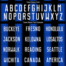 Laden Sie das Bild in den Galerie-Viewer, Custom Black White-Thunder Blue Line Sublimation Soccer Uniform Jersey