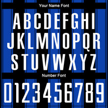 Laden Sie das Bild in den Galerie-Viewer, Custom Black White-Thunder Blue Line Sublimation Soccer Uniform Jersey