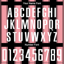 Laden Sie das Bild in den Galerie-Viewer, Custom Black White-Medium Pink Line Sublimation Soccer Uniform Jersey