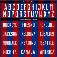 Laden Sie das Bild in den Galerie-Viewer, Custom Black White Red-Royal Line Sublimation Soccer Uniform Jersey