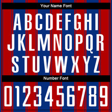 Laden Sie das Bild in den Galerie-Viewer, Custom Black White Red-Royal Line Sublimation Soccer Uniform Jersey