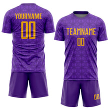 Загрузить изображение в средство просмотра галереи, Custom Purple Gold Geometric Shapes Sublimation Soccer Uniform Jersey