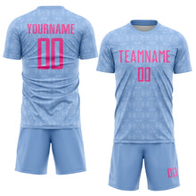 Charger l'image dans la galerie, Custom Light Blue Pink Geometric Shapes Sublimation Soccer Uniform Jersey