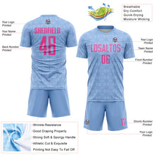 Charger l'image dans la galerie, Custom Light Blue Pink Geometric Shapes Sublimation Soccer Uniform Jersey