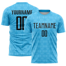 Charger l'image dans la galerie, Custom Sky Blue Black Geometric Shapes Sublimation Soccer Uniform Jersey