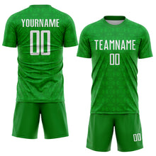 Загрузить изображение в средство просмотра галереи, Custom Grass Green White Geometric Shapes Sublimation Soccer Uniform Jersey