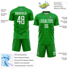 Загрузить изображение в средство просмотра галереи, Custom Grass Green White Geometric Shapes Sublimation Soccer Uniform Jersey