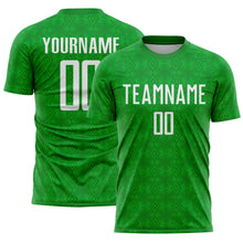 Загрузить изображение в средство просмотра галереи, Custom Grass Green White Geometric Shapes Sublimation Soccer Uniform Jersey