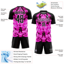Charger l'image dans la galerie, Custom Black Pink-White Flame Sublimation Soccer Uniform Jersey