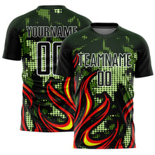 Загрузить изображение в средство просмотра галереи, Custom Olive Red-Gold Flame Sublimation Salute To Service Soccer Uniform Jersey