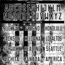 Load image into Gallery viewer, Custom Black Gray-White American Flag Flame Sublimation Soccer Uniform Jersey