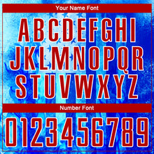 Laden Sie das Bild in den Galerie-Viewer, Custom Thunder Blue Red-White American Flag Flame Sublimation Soccer Uniform Jersey