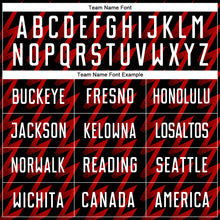 Laden Sie das Bild in den Galerie-Viewer, Custom Black White-Red Zigzag Shape Sublimation Soccer Uniform Jersey