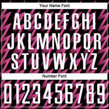 Laden Sie das Bild in den Galerie-Viewer, Custom Black White-Pink Zigzag Shape Sublimation Soccer Uniform Jersey