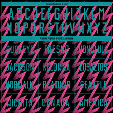 Laden Sie das Bild in den Galerie-Viewer, Custom Black Teal-Pink Zigzag Shape Sublimation Soccer Uniform Jersey