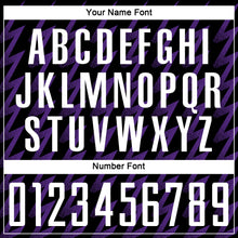 Laden Sie das Bild in den Galerie-Viewer, Custom Black White-Purple Zigzag Shape Sublimation Soccer Uniform Jersey