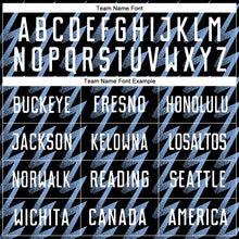 Laden Sie das Bild in den Galerie-Viewer, Custom Black White-Light Blue Zigzag Shape Sublimation Soccer Uniform Jersey