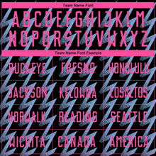 Laden Sie das Bild in den Galerie-Viewer, Custom Black Pink-Light Blue Zigzag Shape Sublimation Soccer Uniform Jersey