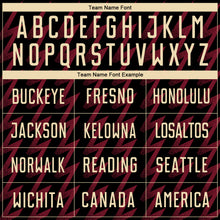 Laden Sie das Bild in den Galerie-Viewer, Custom Black Cream-Crimson Zigzag Shape Sublimation Soccer Uniform Jersey