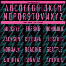 Laden Sie das Bild in den Galerie-Viewer, Custom Black Pink-Teal Zigzag Shape Sublimation Soccer Uniform Jersey