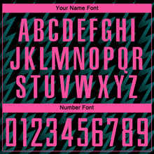 Laden Sie das Bild in den Galerie-Viewer, Custom Black Pink-Teal Zigzag Shape Sublimation Soccer Uniform Jersey