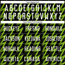 Laden Sie das Bild in den Galerie-Viewer, Custom Black White-Neon Green Zigzag Shape Sublimation Soccer Uniform Jersey