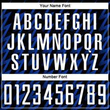 Laden Sie das Bild in den Galerie-Viewer, Custom Black White-Thunder Blue Zigzag Shape Sublimation Soccer Uniform Jersey