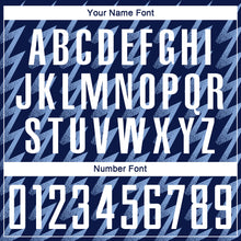 Load image into Gallery viewer, Custom Navy White-Light Blue Zigzag Shape Sublimation Soccer Uniform Jersey