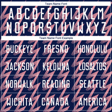 Load image into Gallery viewer, Custom Navy White-Medium Pink Zigzag Shape Sublimation Soccer Uniform Jersey