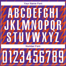 Load image into Gallery viewer, Custom Purple White-Orange Zigzag Shape Sublimation Soccer Uniform Jersey