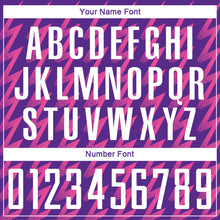 Load image into Gallery viewer, Custom Purple White-Pink Zigzag Shape Sublimation Soccer Uniform Jersey