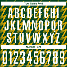 Load image into Gallery viewer, Custom Green White-Gold Zigzag Shape Sublimation Soccer Uniform Jersey