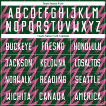 Load image into Gallery viewer, Custom Green White-Pink Zigzag Shape Sublimation Soccer Uniform Jersey
