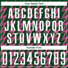 Load image into Gallery viewer, Custom Green White-Pink Zigzag Shape Sublimation Soccer Uniform Jersey